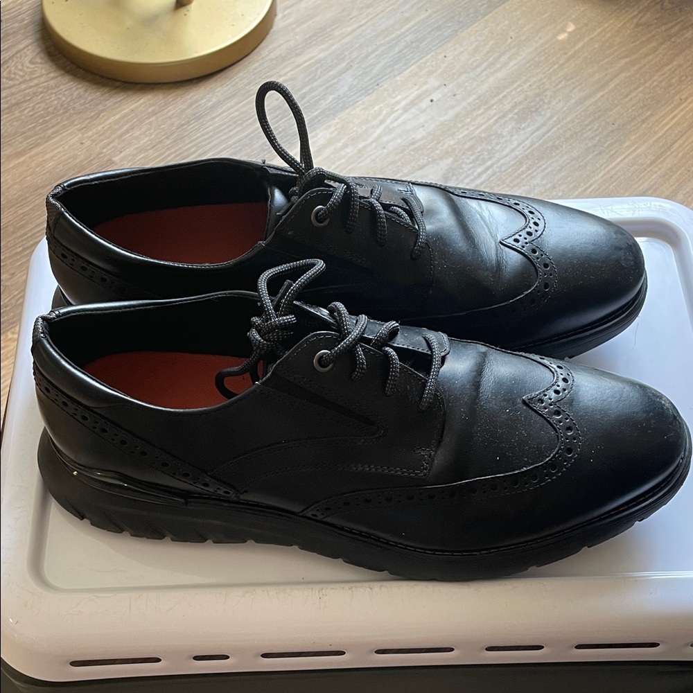 Rockport TotalMotion Grand Wingtip Black Leather Men's Oxfords